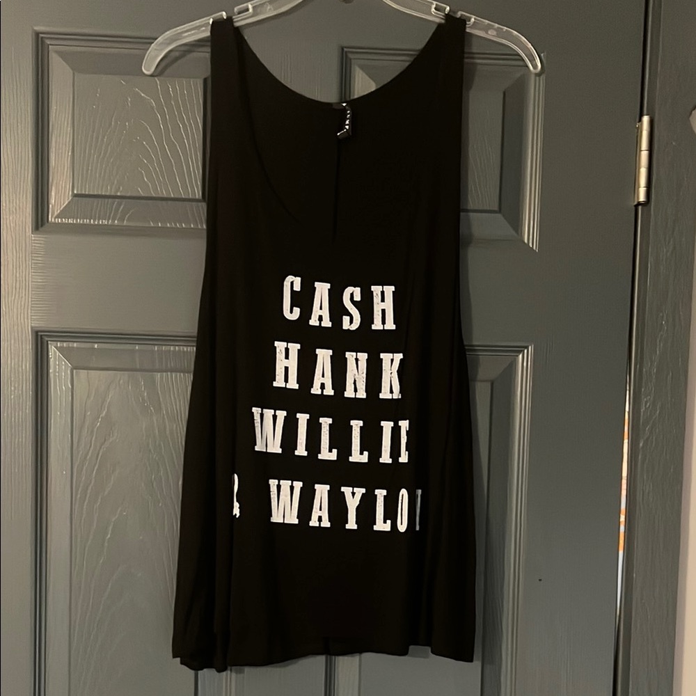 Triumph Black Tank Top with White Text